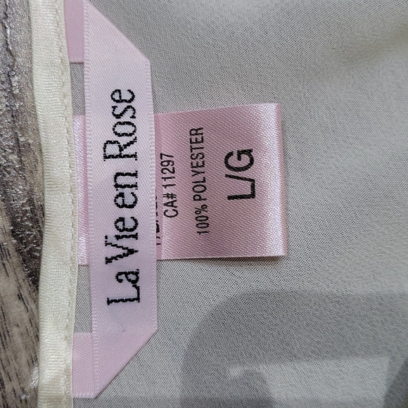 NWOT- La Vie En Rose Ivory Near-Sheer Maxi Nightdress-SZ L - Picture 12 of 15